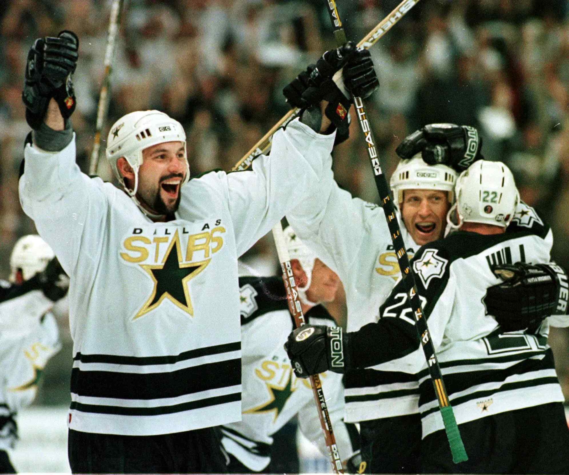 The Dallas Stars celebrating a Stanley Cup championship.